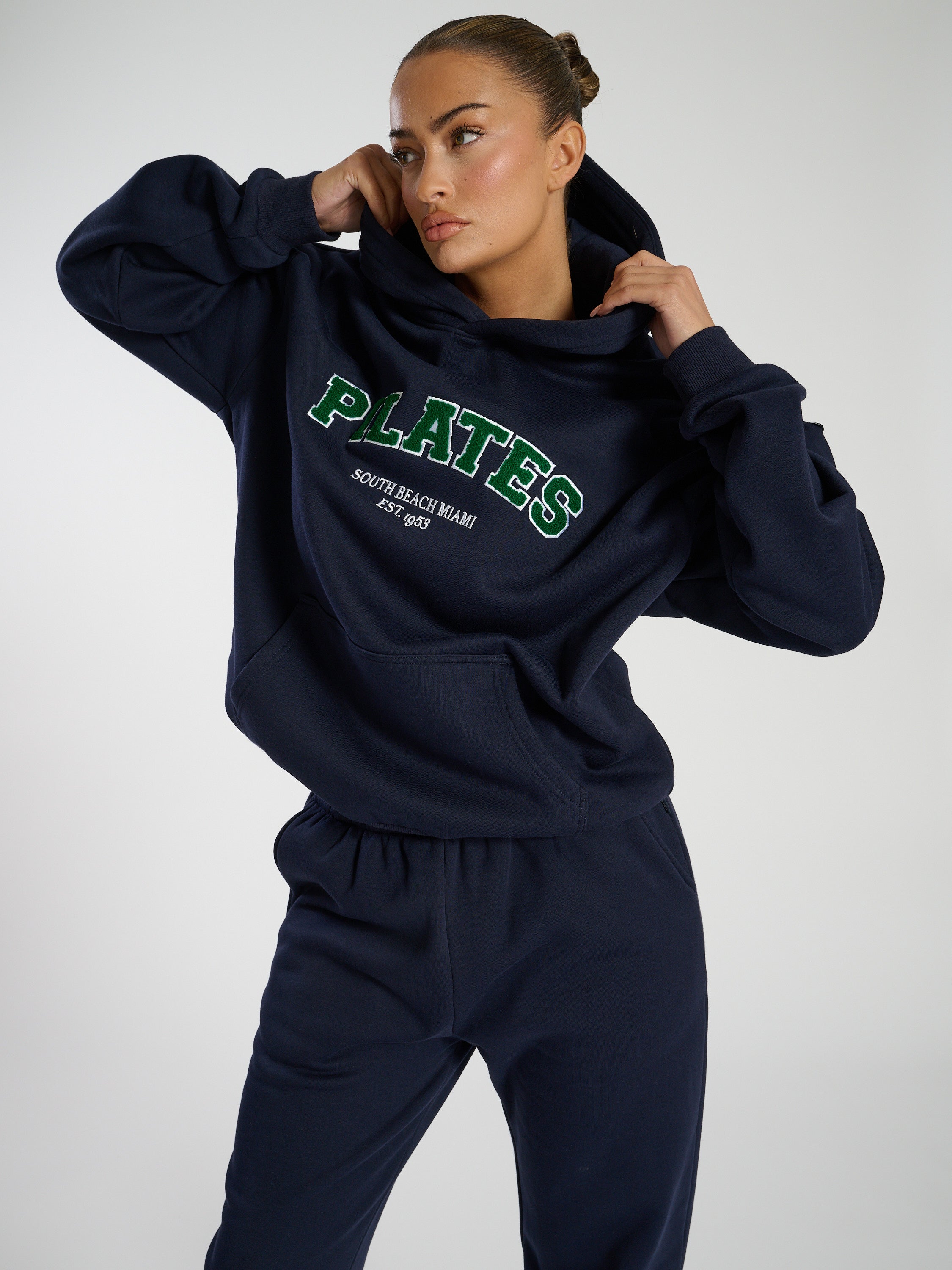 Cushy Pilates Oversized Hoodie In Navy