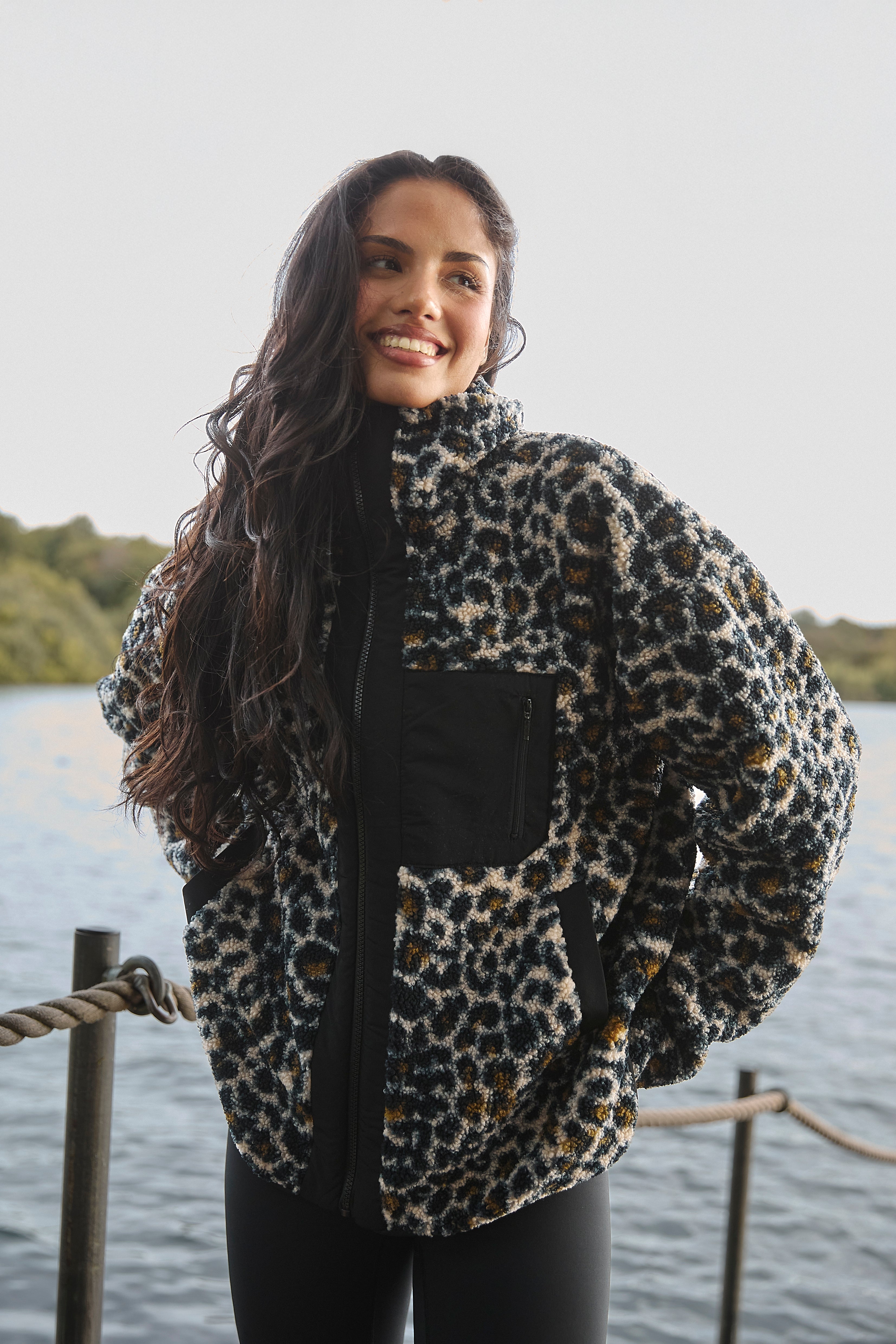 The Zip It Borg Oversized Jacket in Leopard – South Beach