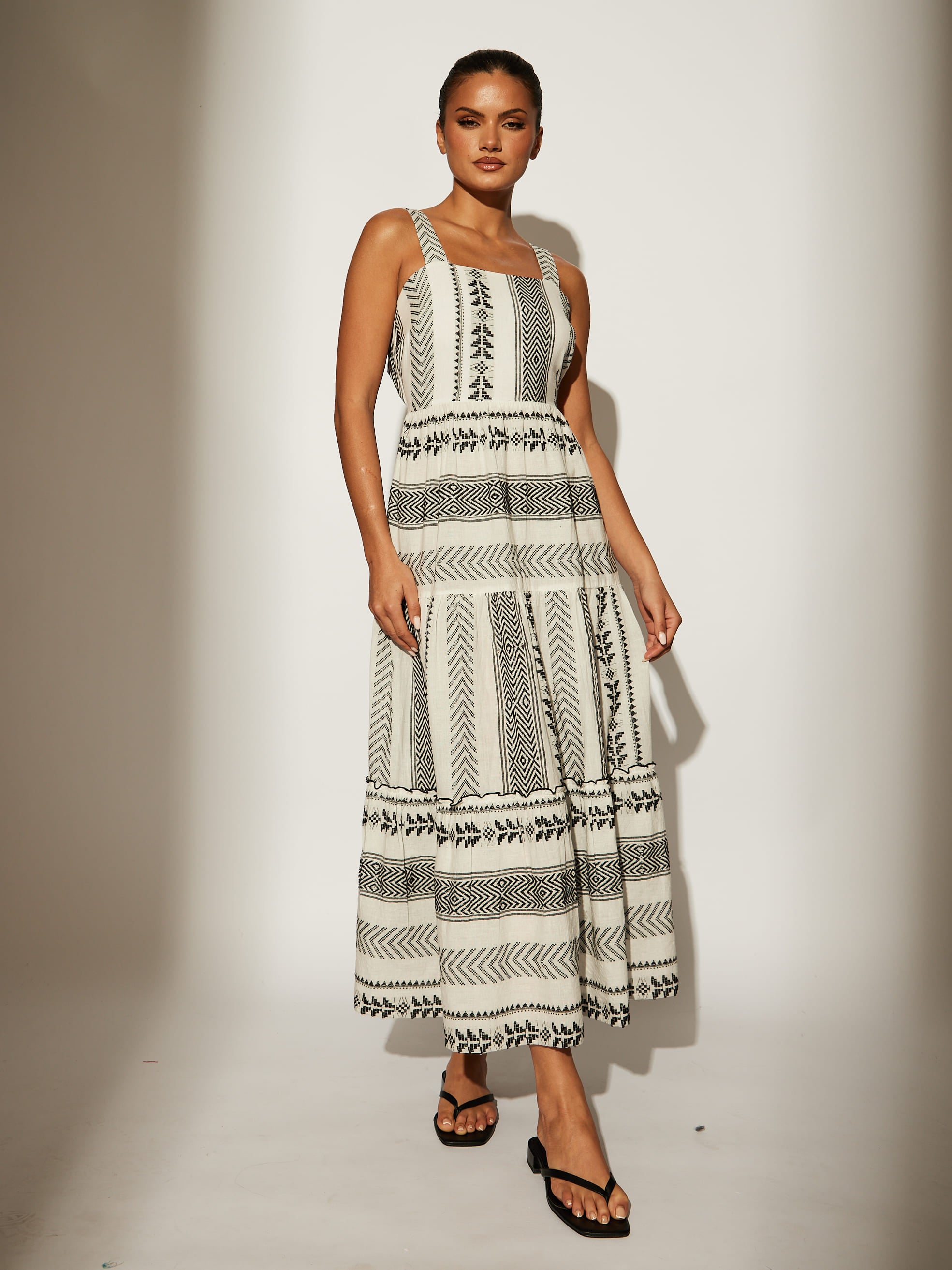 south beach jacquard dress Helm tie back Maxi in monochrome – A South Beach V V Back Service hat cleaning recommendations MIDNIGHT BLOOM DRESS BLACK (Size):XL