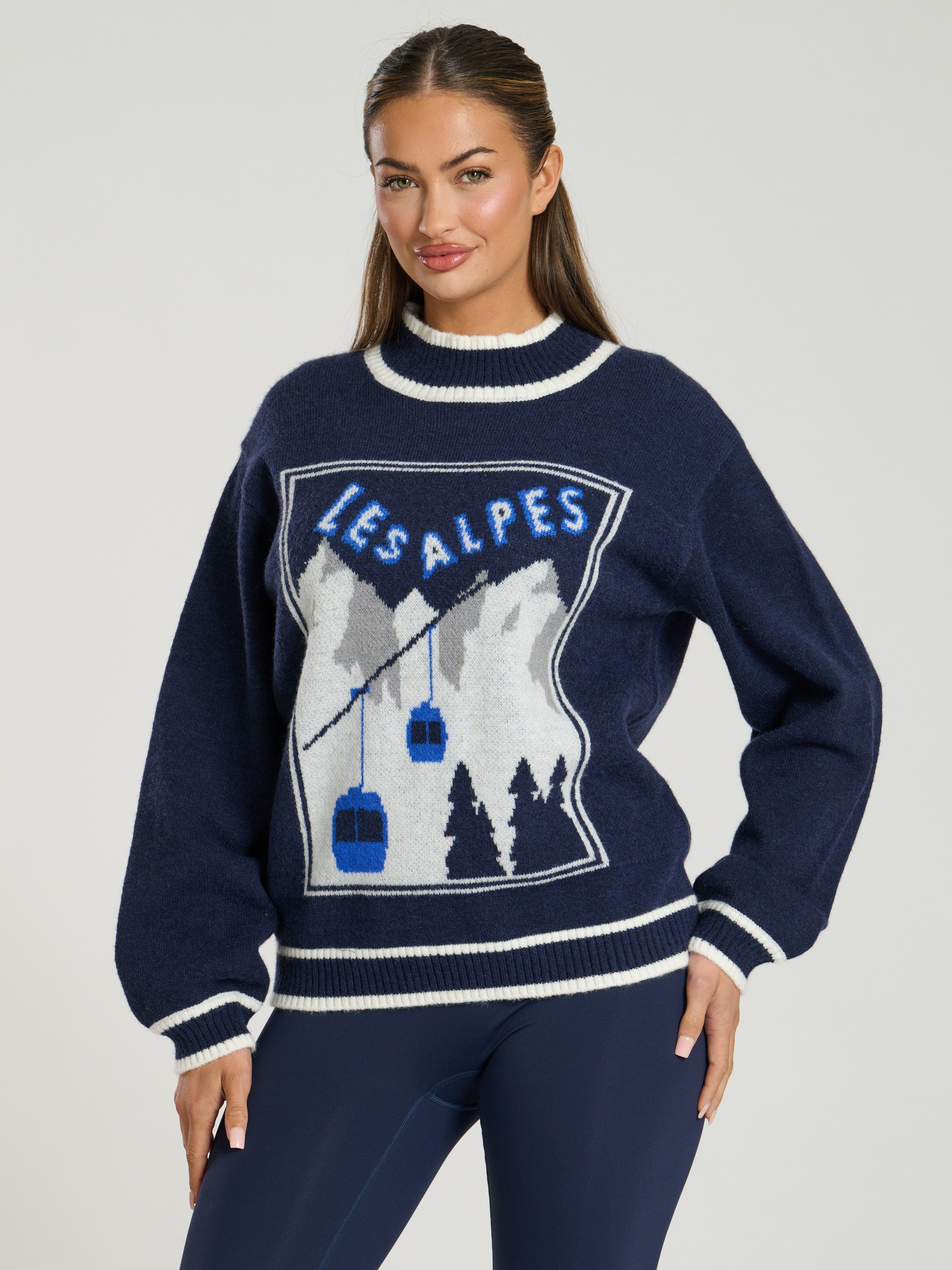 Funnel Neck Les Alpes Knit Jumper – South Beach