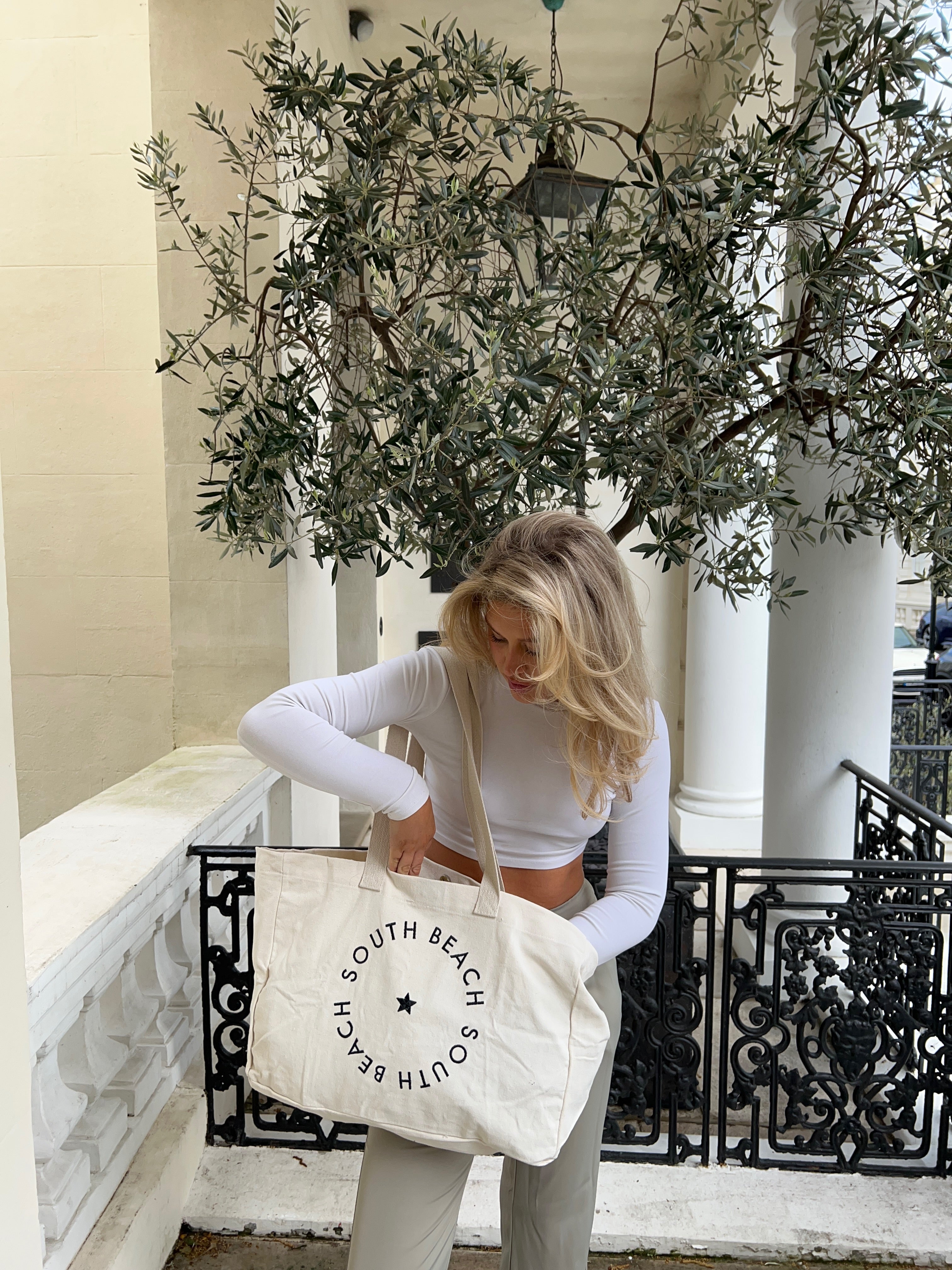 SB everyday tote bag in cream South Beach