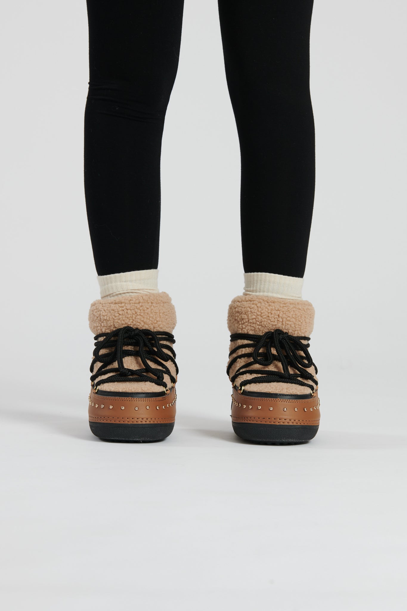 SOUTH BEACH SLOPE BORG DETAIL SNOW BOOTS IN TOFFEE – South Beach