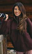 Teddy 1/4 Zip in Dark Purple – view 2