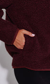 Teddy 1/4 Zip in Dark Purple – view 5