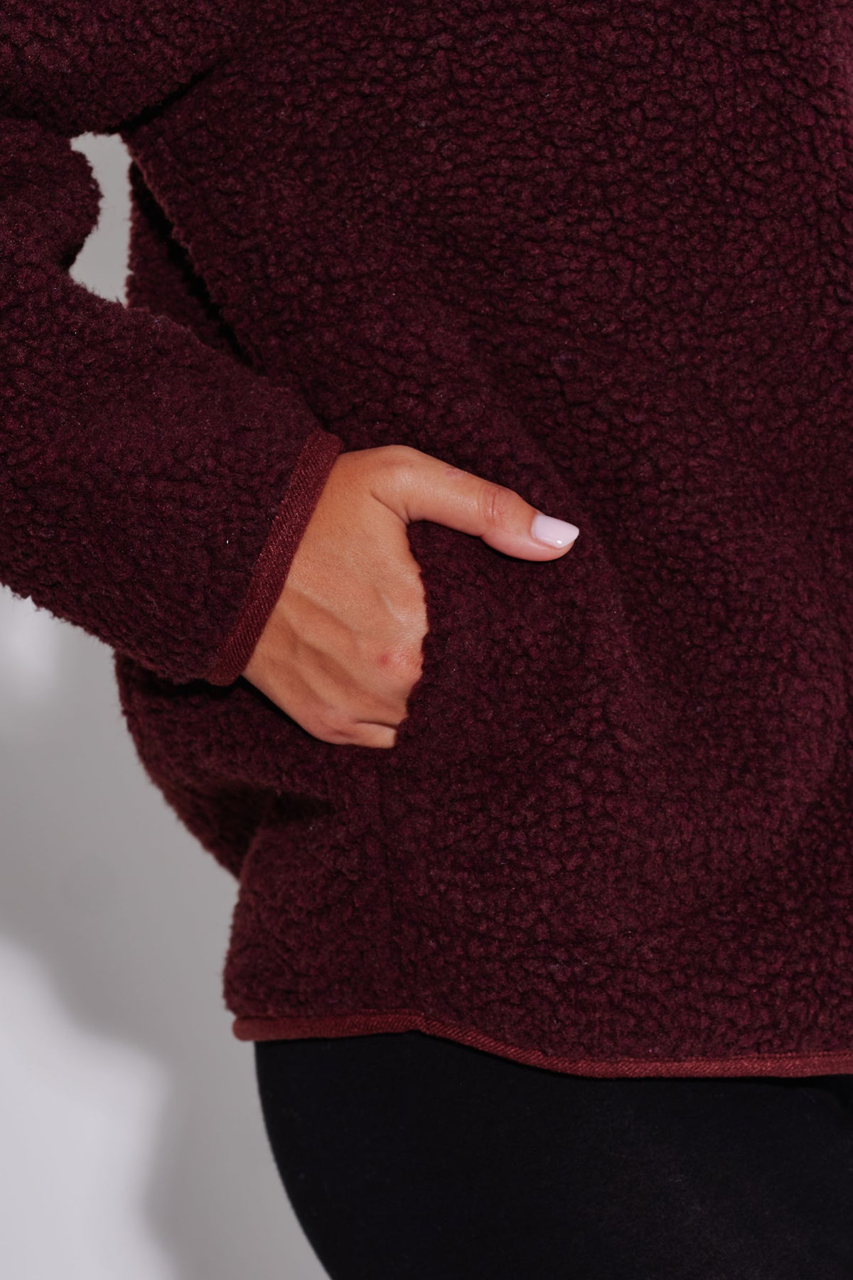 Teddy 1/4 Zip in Dark Purple – view 5
