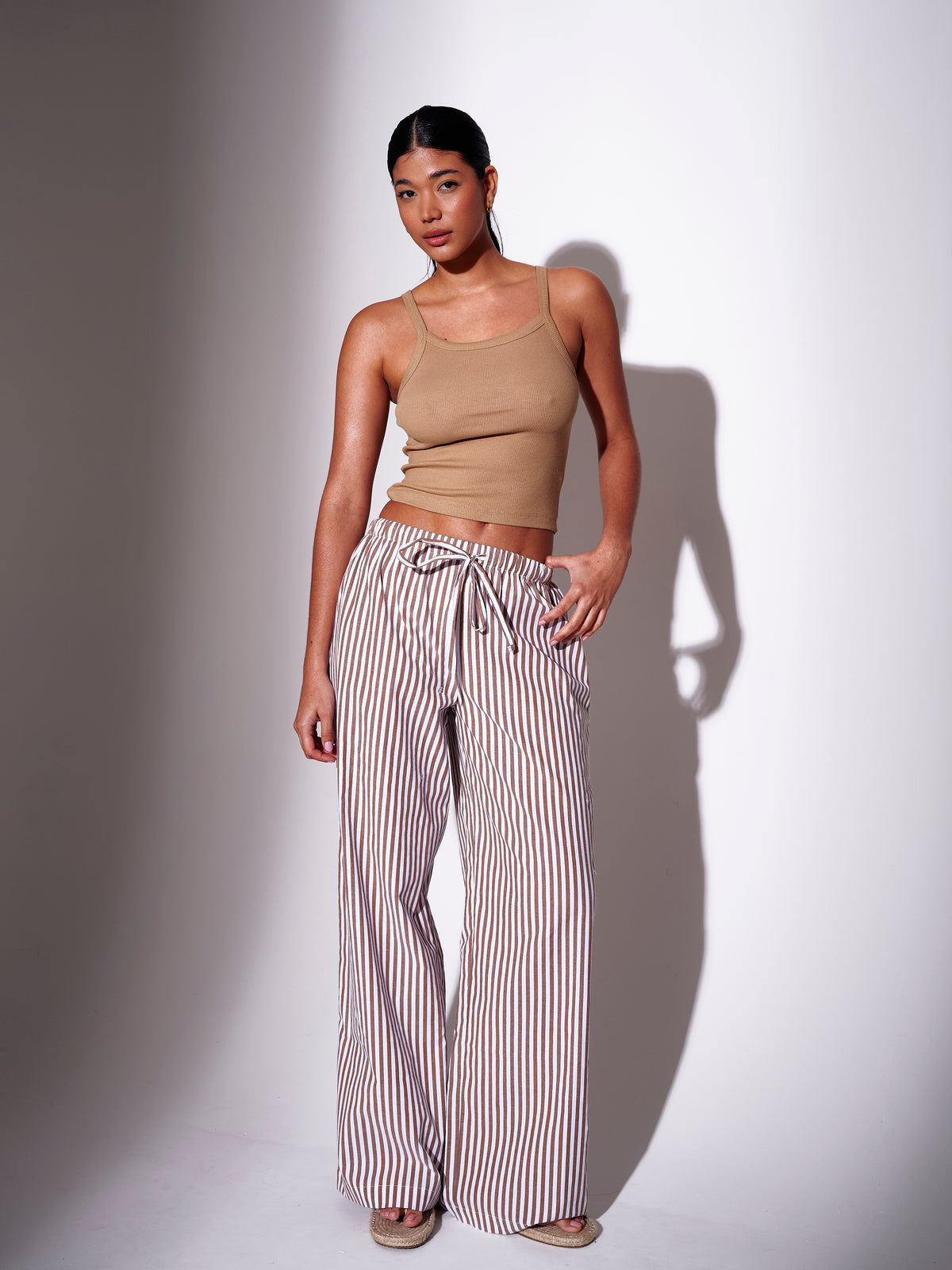 Coast Striped Trousers in Brown – South Beach