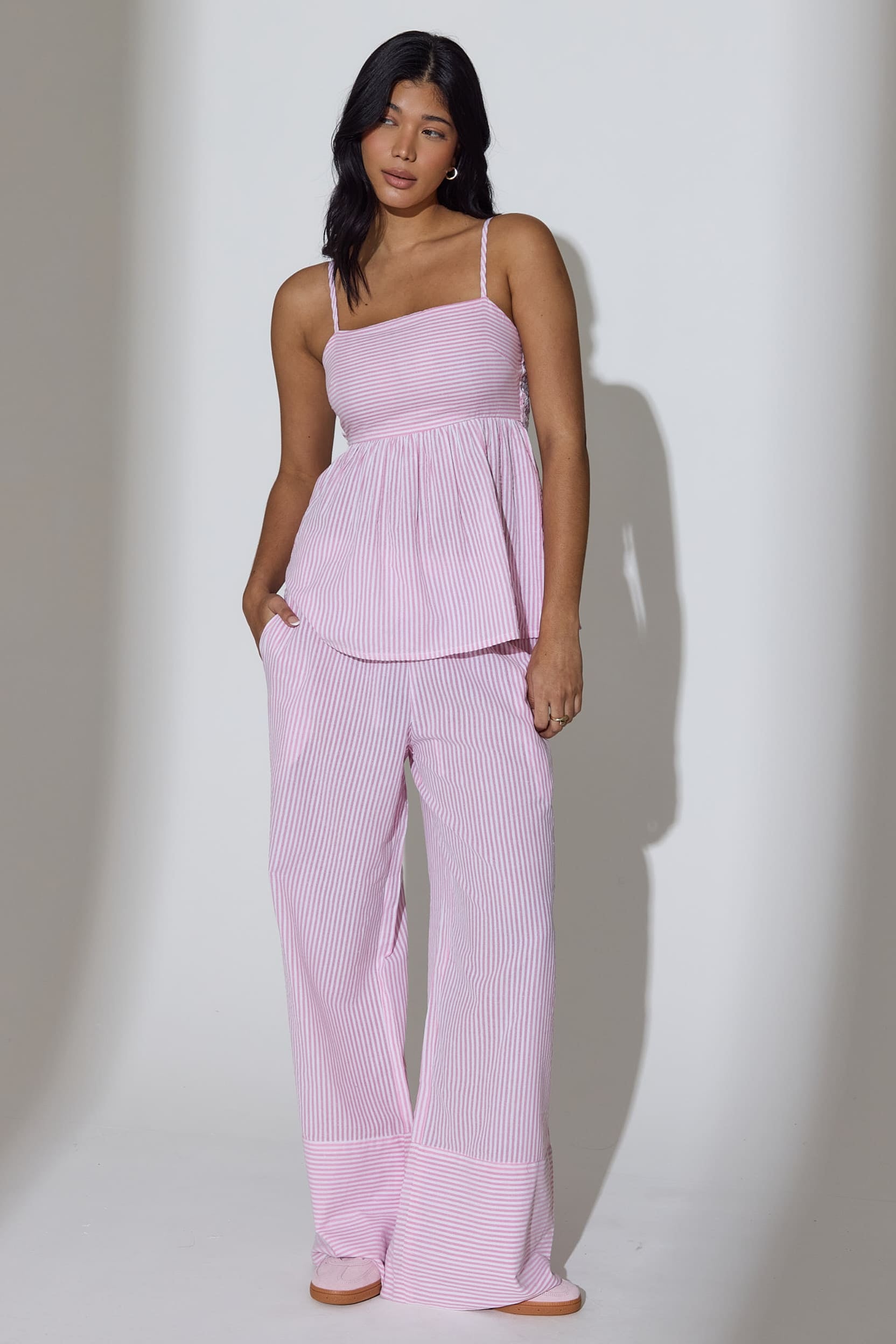 Boardwalk Striped Cuff Trousers in Pink – South Beach