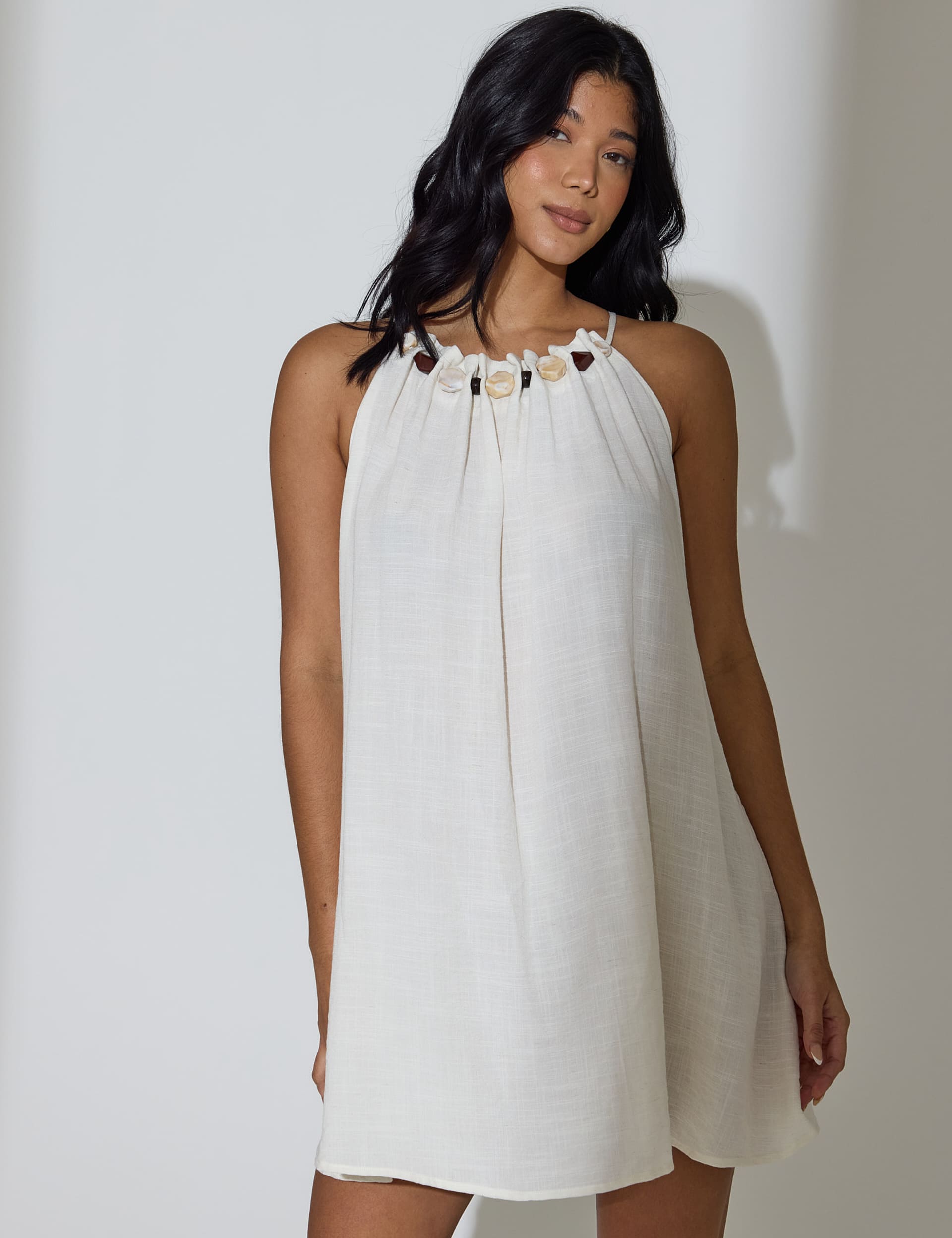 Sierra Flowy Mini Dress in White South Beach Sierra Flowy Mini Dress in White South Beach