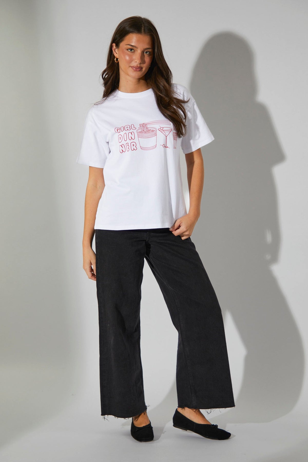 Girl Dinner Graphic Tee in White – view 2