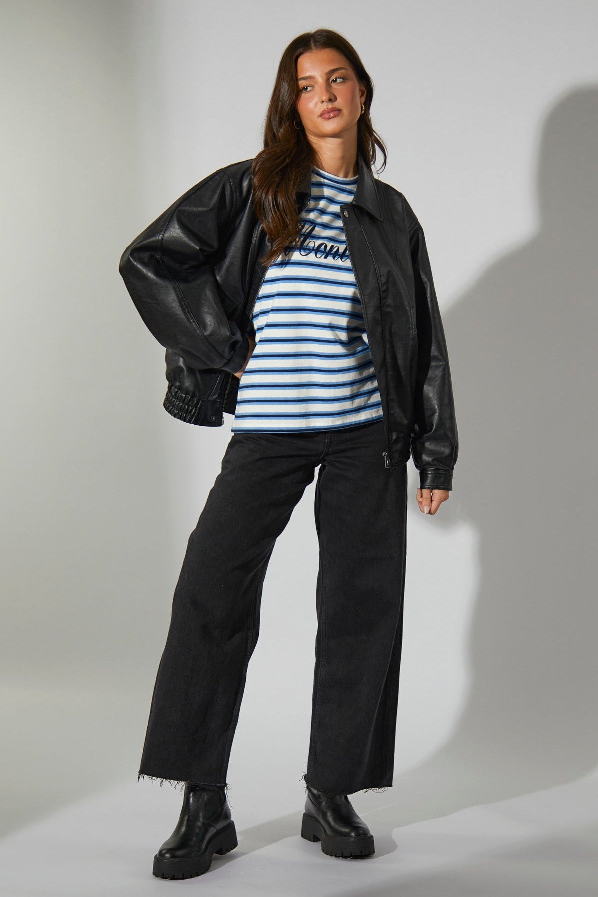 Montana Striped Tee in Blue and White – view 2