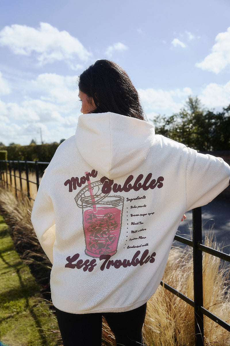 トップス NON TOKYO COLLEGE PUFF SWEAT Core Bubble Tea Hoodie in Cream – South Beach